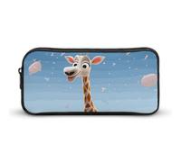 Rkklvbns Cartoons Giraffe Large Pencil Case Portable Pencil Bag with Zipper Stationery Organizer Simple Storage Aesthetic Stationery for Office College Adult Use