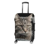 Rkklvbns Cat Smashes Glass in Car Luggage Cover for Travel, Washable Suitcase Protector for Home, Anti Scratch Luggage Covers with Zippers on Both Sides, Stretchable Outdoor Accessories, white, XL