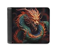 Rkklvbns Chinese Dragon Leather Wallets RFID Blocking Slim Front Pocket Wallet Leather Money Clip, Stylish Mens Bifold Wallet Credit Card Holder Gift for Men