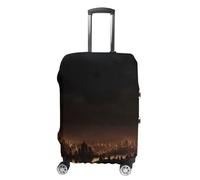 Rkklvbns City in The Dark Luggage Cover for Travel, Washable Suitcase Protector for Home, Anti Scratch Luggage Covers with Zippers on Both Sides, Stretchable Outdoor Accessories, white, Small, Luggage