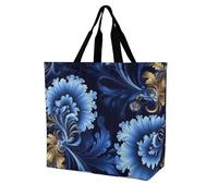 Rkklvbns Classic Blue Women Tote Bag Shoulder Grocerie Bags Portable Storage Handbag Lightweight Durable for Work Travel Casual Bag