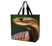 Rkklvbns Cobra Snake Women Tote Bag Shoulder Grocerie Bags Portable Storage Handbag Lightweight Durable for Work Travel Casual Bag