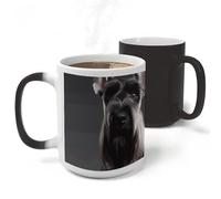 Rkklvbns Color Changing Cute Schnauzer Dog Coffee Mug for Office, Ceramic Magic Mugs with Handle, Personalized Novelty Cup for Home, Party, Funny Tea Cups for Birthday Gift, 11 Oz