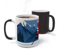 Rkklvbns Color Changing Ice Hockey Player Coffee Mug for Office, Ceramic Magic Mugs with Handle, Personalized Novelty Cup for Home, Party, Funny Tea Cups for Birthday Gift, 11 Oz