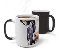 Rkklvbns Color Changing Watercolor Cow Coffee Mug for Office, Ceramic Magic Mugs with Handle, Personalized Novelty Cup for Home, Party, Funny Tea Cups for Birthday Gift, 11 Oz