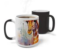 Rkklvbns Color Changing Watercolor Giraffes Coffee Mug for Office, Ceramic Magic Mugs with Handle, Personalized Novelty Cup for Home, Party, Funny Tea Cups for Birthday Gift, 11 Oz