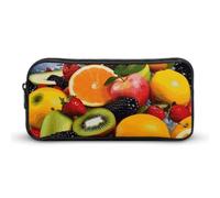 Rkklvbns Colorful Fruit Large Pencil Case Portable Pencil Bag with Zipper Stationery Organizer Simple Storage Aesthetic Stationery for Office College Adult Use