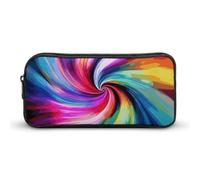 Rkklvbns Colorful Tie Dye Large Pencil Case Portable Pencil Bag with Zipper Stationery Organizer Simple Storage Aesthetic Stationery for Office College Adult Use