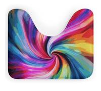 Rkklvbns Colorful Tie Dye Toilet Rugs U Shaped Non Slip Around Bath Mat Soft Absorbent 20"x16" Thin Bathroom Rugs for Sink, Tub, Shower and Toilet