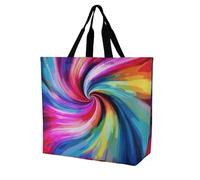 Rkklvbns Colorful Tie Dye Women Tote Bag Shoulder Grocerie Bags Portable Storage Handbag Lightweight Durable for Work Travel Casual Bag