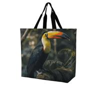 Rkklvbns Colorful Toucan Women Tote Bag Shoulder Grocerie Bags Portable Storage Handbag Lightweight Durable for Work Travel Casual Bag