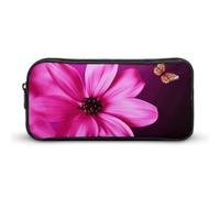 Rkklvbns Colour Flower Large Pencil Case Portable Pencil Bag with Zipper Stationery Organizer Simple Storage Aesthetic Stationery for Office College Adult Use