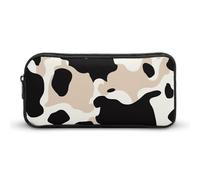Rkklvbns Cow Spot Large Pencil Case Portable Pencil Bag with Zipper Stationery Organizer Simple Storage Aesthetic Stationery for Office College Adult Use