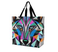 Rkklvbns Coyote, Wolf Beast Shopping Bag Foldable, Reusable Grocery Bag for Outdoor, Large Capacity Shoulder Bags Washable Tote Bags for Work, Beach, Travel