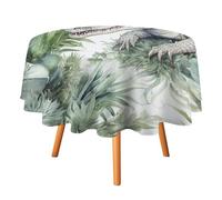 Rkklvbns Crocodile Green Tablecloth for Wedding, Washable Table Cloth for Restaurant, Round Polyester Table Cover 50x50in for Party, Waterproof Tablecloth for Banquet, Holiday Decor