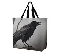Rkklvbns Crow Birds Women Tote Bag Shoulder Grocerie Bags Portable Storage Handbag Lightweight Durable for Work Travel Casual Bag