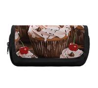 Rkklvbns Cupcake And Muffin Pencil Case Double Large Capacity Pencil Box Durable Pen Bag with Zipper Multi-Slot Pen Pouch Stylish Office Storage Box