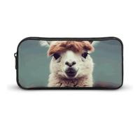Rkklvbns Cute Alpaca Large Pencil Case Portable Pencil Bag with Zipper Stationery Organizer Simple Storage Aesthetic Stationery for Office College Adult Use