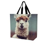 Rkklvbns Cute Alpaca Women Tote Bag Shoulder Grocerie Bags Portable Storage Handbag Lightweight Durable for Work Travel Casual Bag