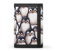 Rkklvbns Cute Baby Penguins Sketch Trifold Wallet for Men Minimalist Design Slim Wallet with Money Pocket & Multiple Card Slots Stylish Durable Wallets