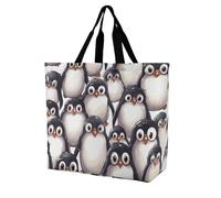 Rkklvbns Cute Baby Penguins Sketch Women Tote Bag Shoulder Grocerie Bags Portable Storage Handbag Lightweight Durable for Work Travel Casual Bag