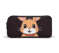 Rkklvbns Cute Cartoon Rabbit Large Pencil Case Portable Pencil Bag with Zipper Stationery Organizer Simple Storage Aesthetic Stationery for Office College Adult Use