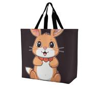 Rkklvbns Cute Cartoon Rabbit Women Tote Bag Shoulder Grocerie Bags Portable Storage Handbag Lightweight Durable for Work Travel Casual Bag