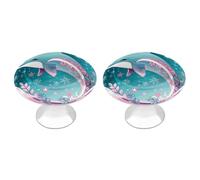 Rkklvbns Cute Dolphin Snowflake Cabinet Handles 2 Pack Modern Dresser Drawer Knobs with 1.1 Inch Center Hole Solid Round Wardrobe Pulls for Kitchen Cabinets Bedroom