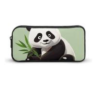 Rkklvbns Cute Panda Large Pencil Case Portable Pencil Bag with Zipper Stationery Organizer Simple Storage Aesthetic Stationery for Office College Adult Use