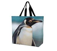 Rkklvbns Cute Penguin Women Tote Bag Shoulder Grocerie Bags Portable Storage Handbag Lightweight Durable for Work Travel Casual Bag