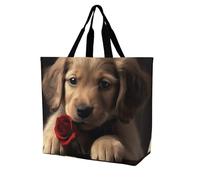 Rkklvbns Cute Pet Dog Women Tote Bag Shoulder Grocerie Bags Portable Storage Handbag Lightweight Durable for Work Travel Casual Bag