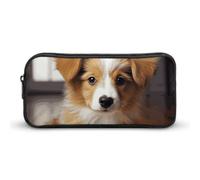 Rkklvbns Cute Puppy Dog Large Pencil Case Portable Pencil Bag with Zipper Stationery Organizer Simple Storage Aesthetic Stationery for Office College Adult Use