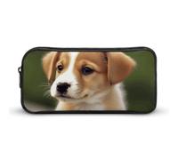 Rkklvbns Cute Puppy Dog Large Pencil Case Portable Pencil Bag with Zipper Stationery Organizer Simple Storage Aesthetic Stationery for Office College Adult Use