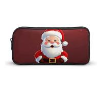 Rkklvbns Cute Santa Claus Large Pencil Case Portable Pencil Bag with Zipper Stationery Organizer Simple Storage Aesthetic Stationery for Office College Adult Use