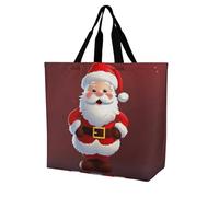 Rkklvbns Cute Santa Claus Women Tote Bag Shoulder Grocerie Bags Portable Storage Handbag Lightweight Durable for Work Travel Casual Bag