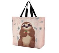 Rkklvbns Cute Sloth Women Tote Bag Shoulder Grocerie Bags Portable Storage Handbag Lightweight Durable for Work Travel Casual Bag