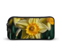 Rkklvbns Daffodil Flower Large Pencil Case Portable Pencil Bag with Zipper Stationery Organizer Simple Storage Aesthetic Stationery for Office College Adult Use