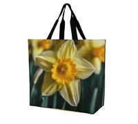Rkklvbns Daffodil Flower Women Tote Bag Shoulder Grocerie Bags Portable Storage Handbag Lightweight Durable for Work Travel Casual Bag