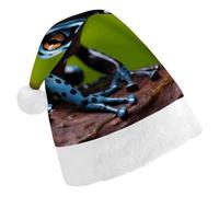 Rkklvbns Dart Frog Blue Christmas Hat Personalization Party Headwear Funny Santa Claus Hat Comfort Classic Adults Christmas Hats For Festive Holiday Party Supplies
