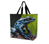 Rkklvbns Dart Frog Blue Women Tote Bag Shoulder Grocerie Bags Portable Storage Handbag Lightweight Durable for Work Travel Casual Bag