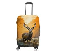 Rkklvbns Deer in The Grass Luggage Cover for Travel, Washable Suitcase Protector for Home, Anti Scratch Luggage Covers with Zippers on Both Sides, Stretchable Outdoor Accessories, white, L, Luggage