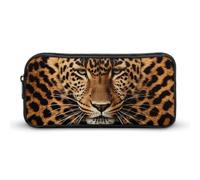Rkklvbns Depict A Leopard Large Pencil Case Portable Pencil Bag with Zipper Stationery Organizer Simple Storage Aesthetic Stationery for Office College Adult Use
