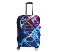 Rkklvbns DNA Genetic Helix Luggage Cover for Travel, Washable Suitcase Protector for Home, Anti Scratch Luggage Covers with Zippers on Both Sides, Stretchable Outdoor Accessories, white, L, Luggage