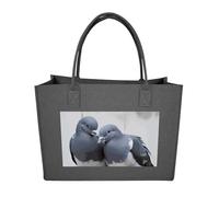 Rkklvbns Doves Tote Bag for Unisex, Felt Shopping Case, Reusable Shoulder Bags with Handles, Handbag, Dark Gray, One Size