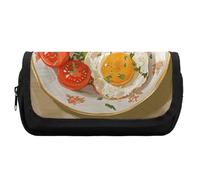 Rkklvbns Eggs And Tomatoes Pencil Case Double Large Capacity Pencil Box Durable Pen Bag with Zipper Multi-Slot Pen Pouch Stylish Office Storage Box