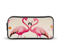 Rkklvbns Flamingos And Flowers Large Pencil Case Portable Pencil Bag with Zipper Stationery Organizer Simple Storage Aesthetic Stationery for Office College Adult Use