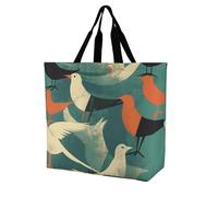 Rkklvbns Flock of Birds Women Tote Bag Shoulder Grocerie Bags Portable Storage Handbag Lightweight Durable for Work Travel Casual Bag