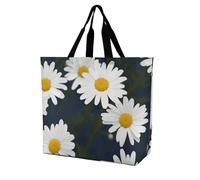 Rkklvbns Flowers Daisy Women Tote Bag Shoulder Grocerie Bags Portable Storage Handbag Lightweight Durable for Work Travel Casual Bag