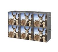 Rkklvbns Foldable Funny Donkey Storage Cubes Organizer with Handles, Storage Bags 6PCS for Clothing, Sturdy Organizer Bins for Blanket, Comforters, Bed Sheets, Pillows