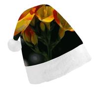 Rkklvbns Freesia Beautiful Plant Flower Christmas Hat Personalization Party Headwear Funny Santa Claus Hat Comfort Classic Adults Christmas Hats For Festive Holiday Party Supplies